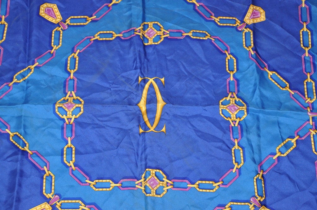"Must be Cartier" Silk Scarf For Sale at 1stDibs