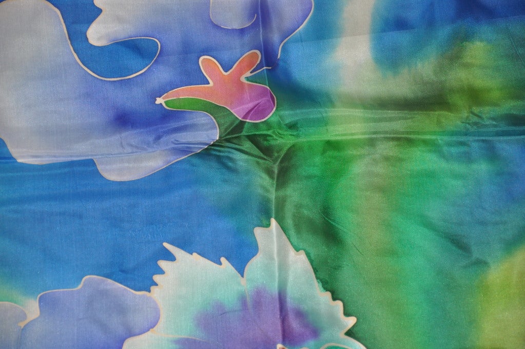 hand painted silk scarf