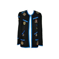 Adolfo 1968 "School Girls" Boucle Insignia Patch Jacket 4