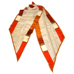 Retro Albert Nipon Abstract silk scarf