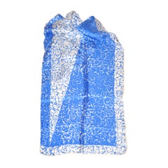 Vera blue & white silk scarf