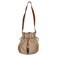 Mark Cross Canvas & Calfskin Drawstring Shoulder Bag 8