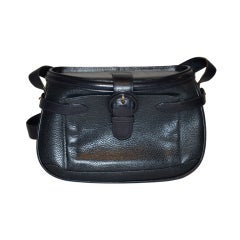 Vintage Black textured calfskin Bucket Bag