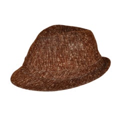 Alberta Ferretti brushed cotton brown hat 2