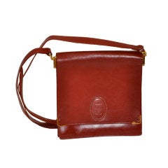 Les must de Cartier bordeaux calfskin shoulder bag