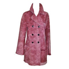 Claude Montana Bold Fuchsia Form-Fitting Zipper-Front Jacket For Sale ...