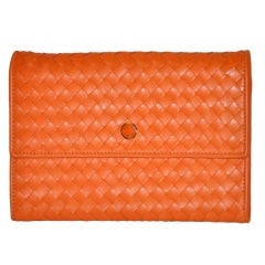 Vintage Bottega Veneta Tangerine woven clutch with optional straps