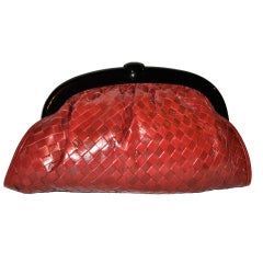 Bottega Veneta Classic Lambskin Woven Clutch