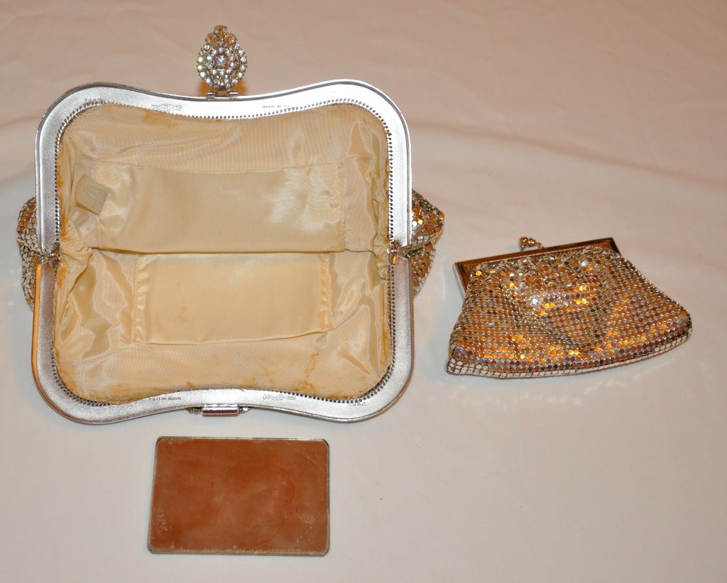 Whiting and Davis silver mesh clutch with matching change purse For ...
