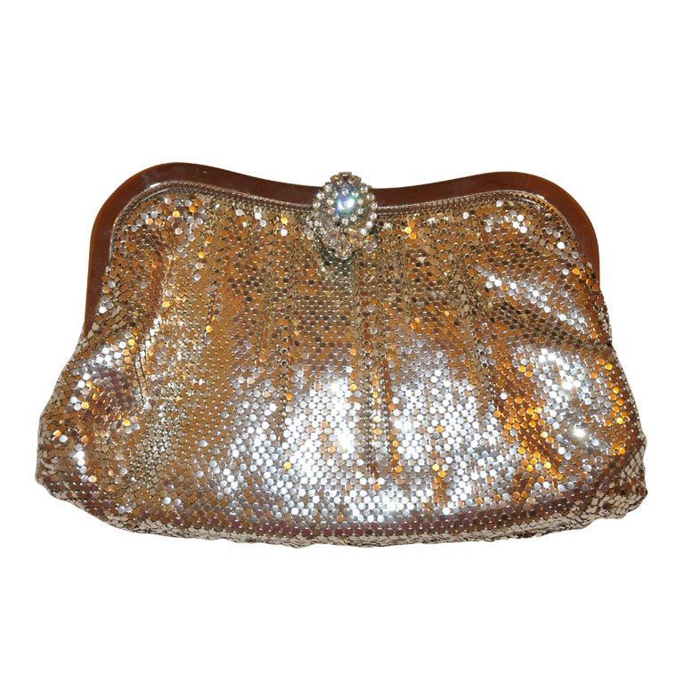 Whiting & Davis silver mesh clutch with matching change purse