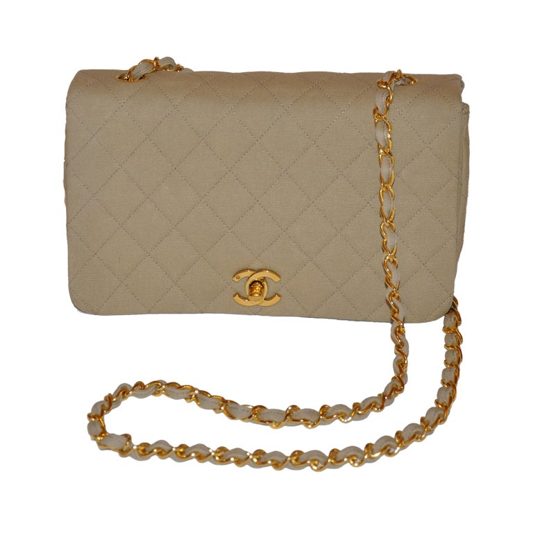 Chanel Quilted Canvas Classic Shoulder Bag