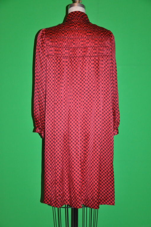 Red Geoffrey Beene checkered red and black dress For Sale