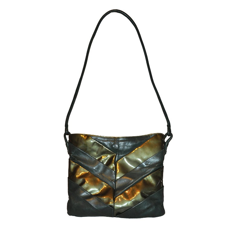 Domina forest green lambskin shoulder bag