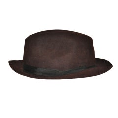 Vintage Bates Hatter Coco Brown wool felt hat