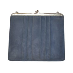 Denmark's Bon Gout Steel Blue Suede Handbag