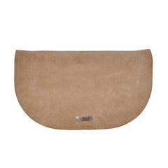 Tan Lambskin Suede Sectional Clutch