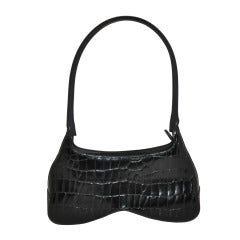 Claude Montana Black Textured leather shoulder bag