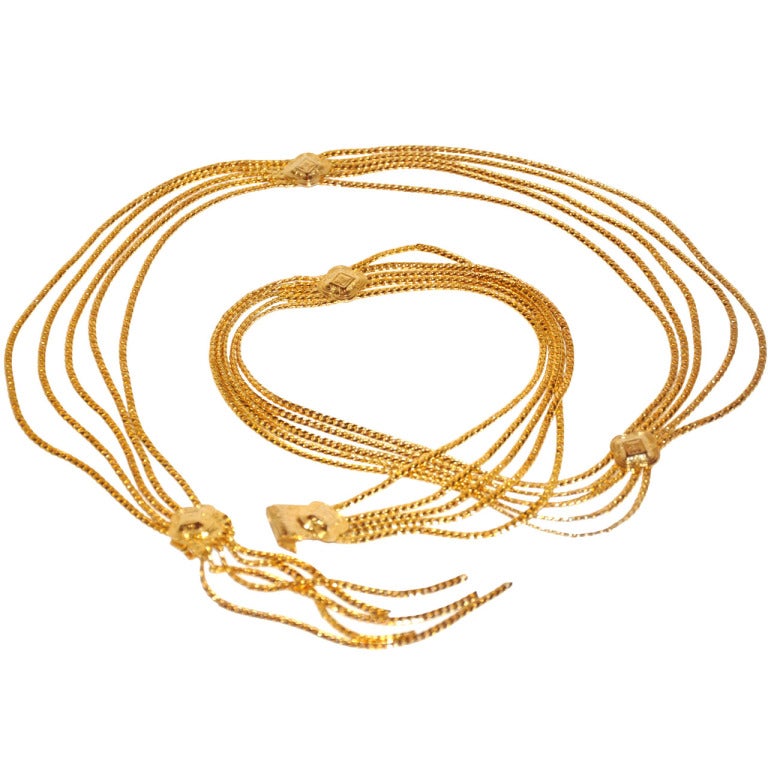 Christian Dior Gilded Gold Hardware Evening Belt For Sale