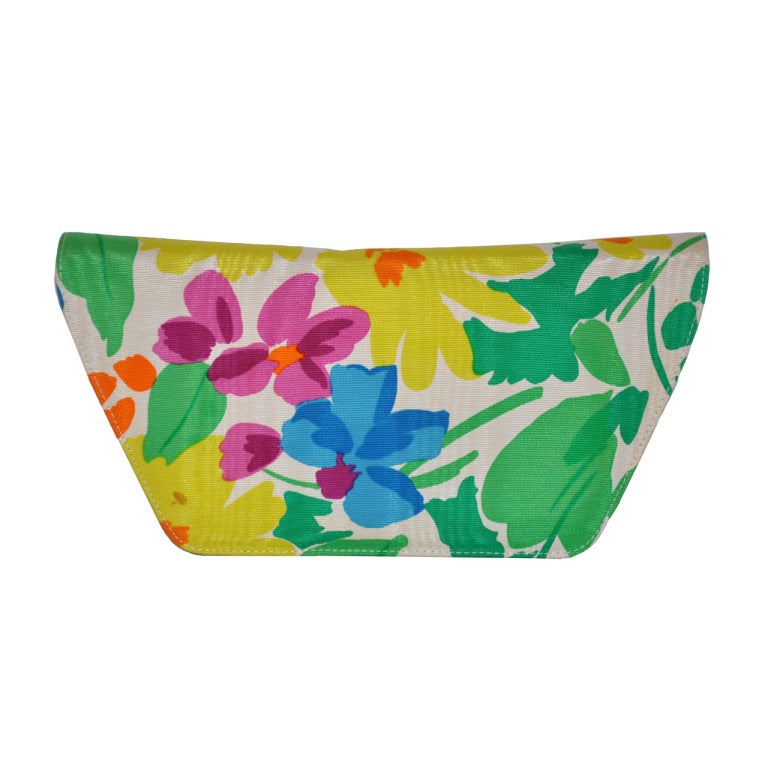 Charles Jourdan SIlk Floral Clutch