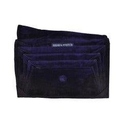 Andrea Pfister Deep-Plum Suede Multi-Compartment Clutch 3