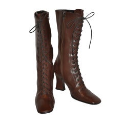 Prada Lace-Up Calfskin Boots 3