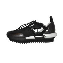 Used Yohji Yamamoto Black and white Cut-out shoes