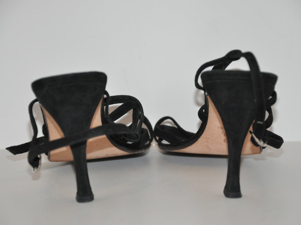 Women's Mario Valentino Black suede evening sandal