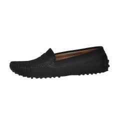 TOD's Black Suede Driving Shoe