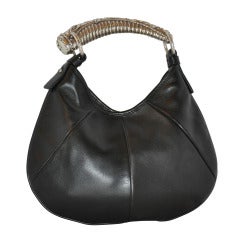 Yves Saint Laurent Black leather with Heavy silver Hardware Bag