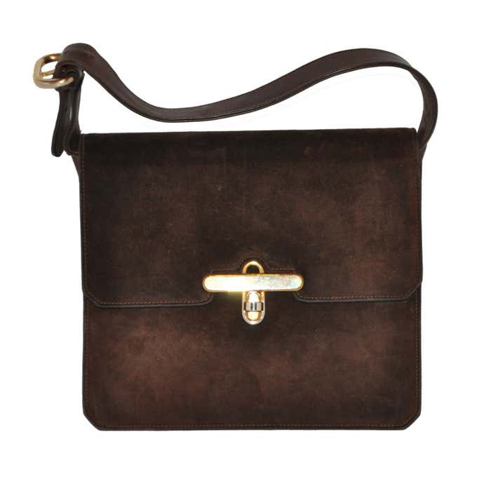 Gucci Classic Coco-Brown Suede Handbag For Sale at 1stDibs