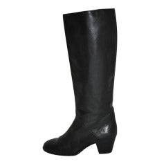 Bruno Magli Butter-Soft Black Leather Zippered Boots