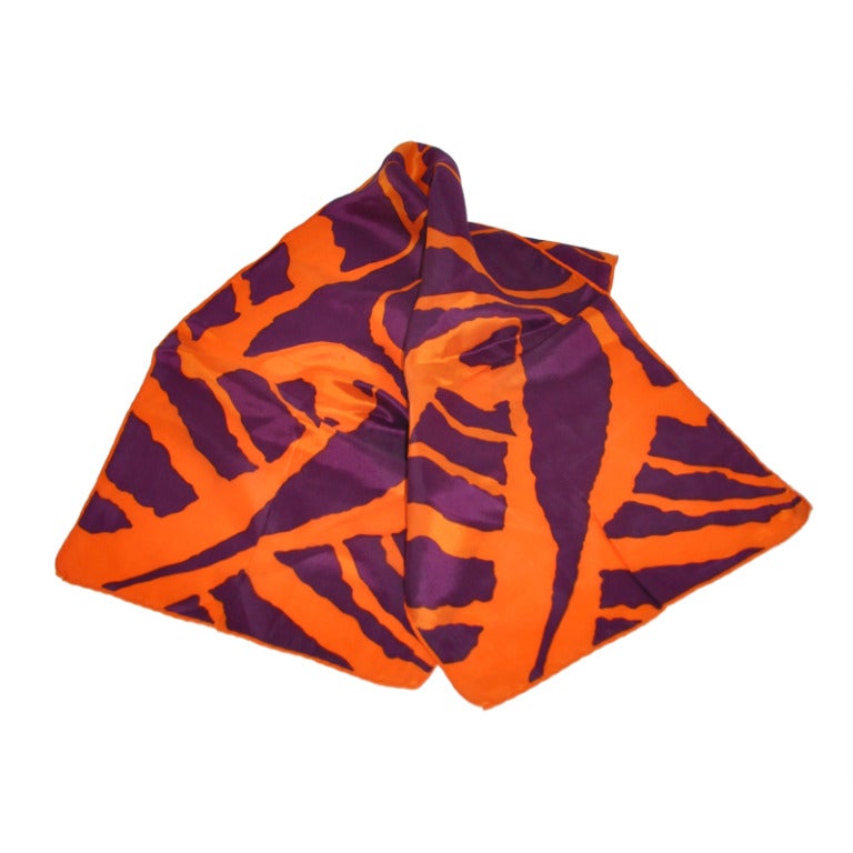 Ann Robin's Bold Abstract Print Silk Scarf For Sale