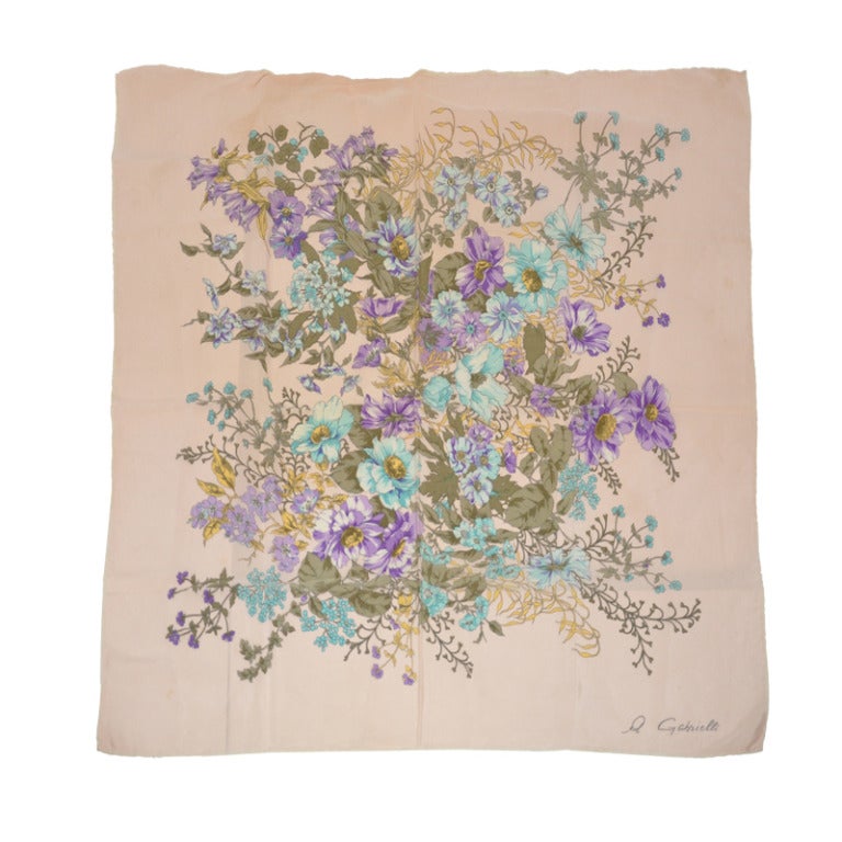 Pañuelo de seda floral Gabrielli