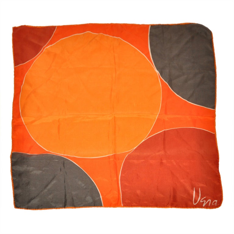 Vera Bold Abstract Print Silk Scarf For Sale