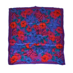 Multicolored Floral Silk Scarf