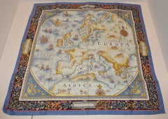 "World Map" Silk Scarf