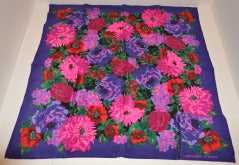 Adrienne Vittadini - Écharpe en soie à fleurs multicolores et audacieuses