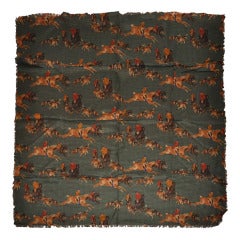 "Fox Hunting" Wool Challis Scarf