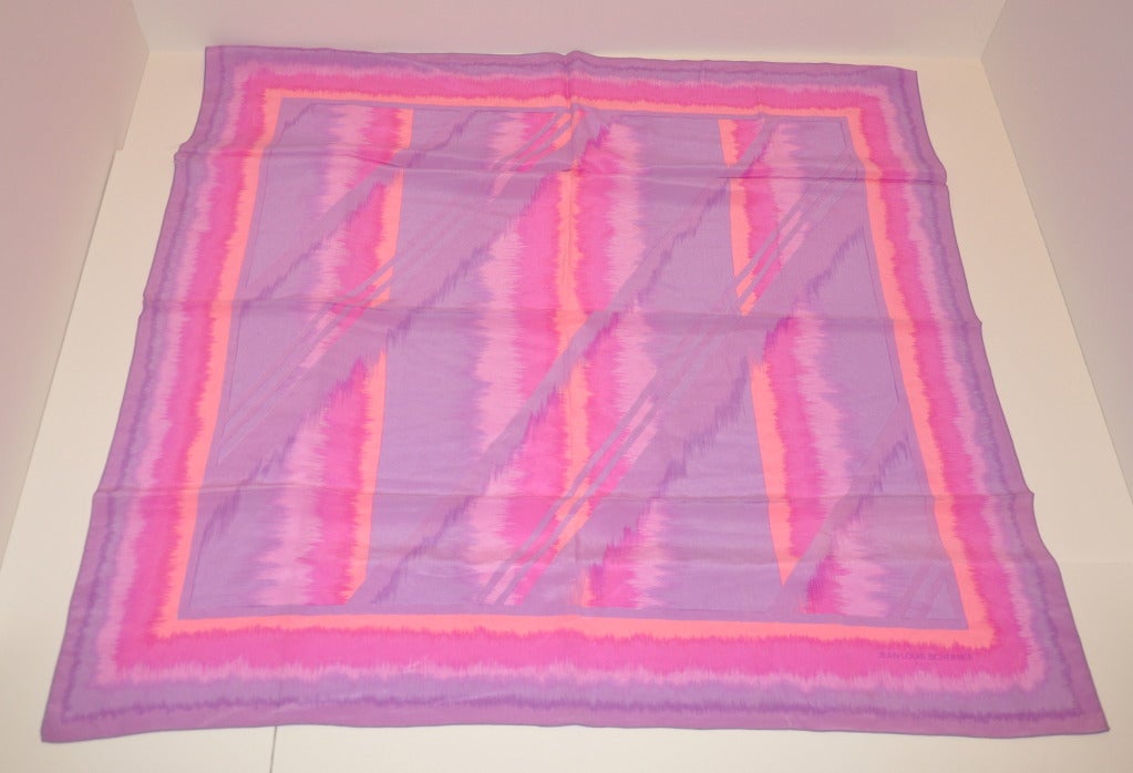 Sciarpa di seta Jean-Louis Scherrer sfumature di fucsia e viola