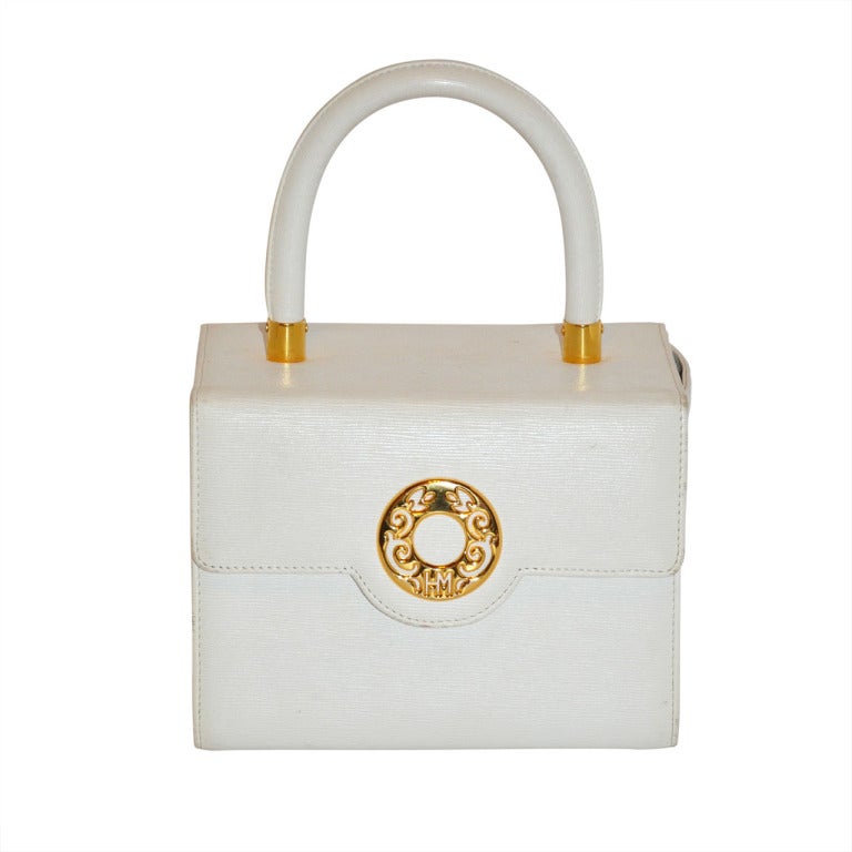 Hanae Mori White Box Handbag
