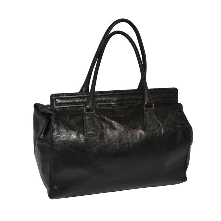 Sac de médecin en veau noir