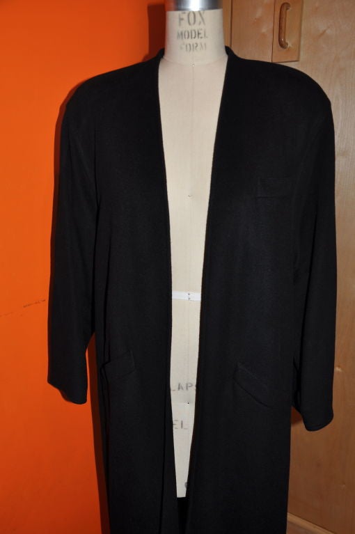 Dana Cote d'Azur Cappotto nero in misto cashmere in vendita 1