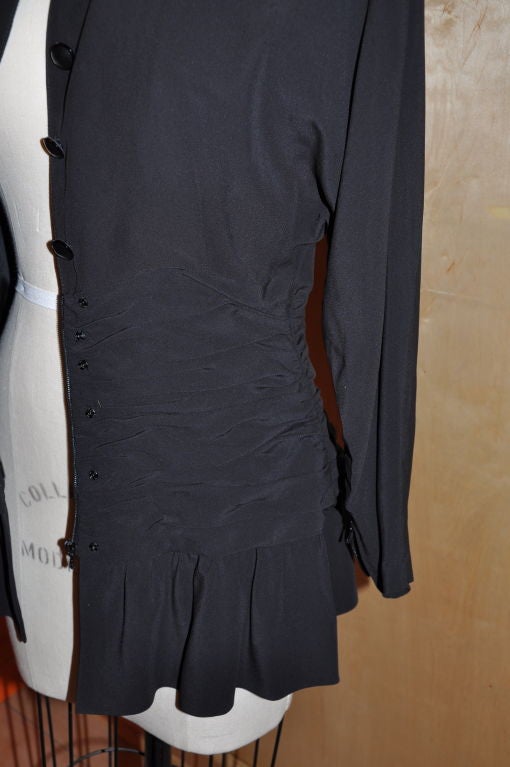 Jean-Louis Scherrer black ruffled blouse For Sale 1