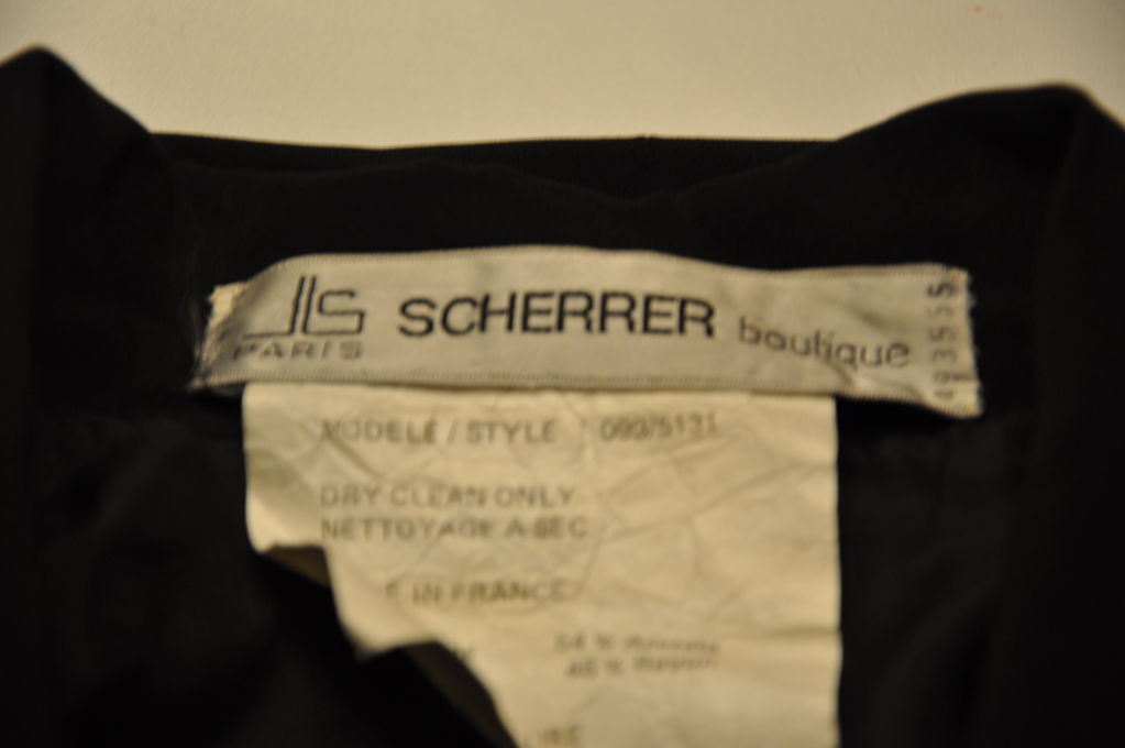 Jean-Louis Scherrer black ruffled blouse For Sale at 1stDibs
