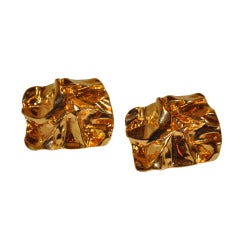 Boucles d'oreilles "pépite d'or" dorée Boucles d'oreilles