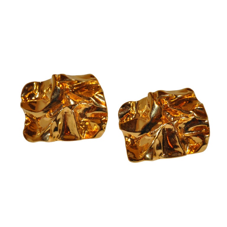 Vergoldete „Gold-Nugget“-Ohrringe