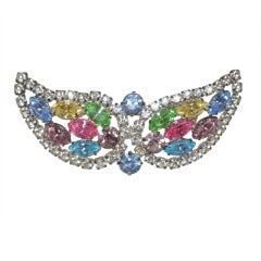Pendentif Set of Wings en argent avec strass multicolores