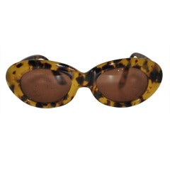Vintage Emmanuelle Khanh Hand-Made Tortoise Shell Sunglasses