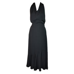 Retro Masuda Asymmetrical halter maxi dress