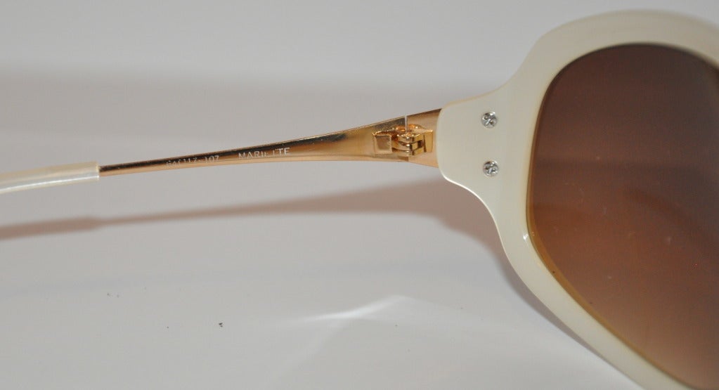 Brown Oliver Peoples Pearl Finished and Gold Sunglasses